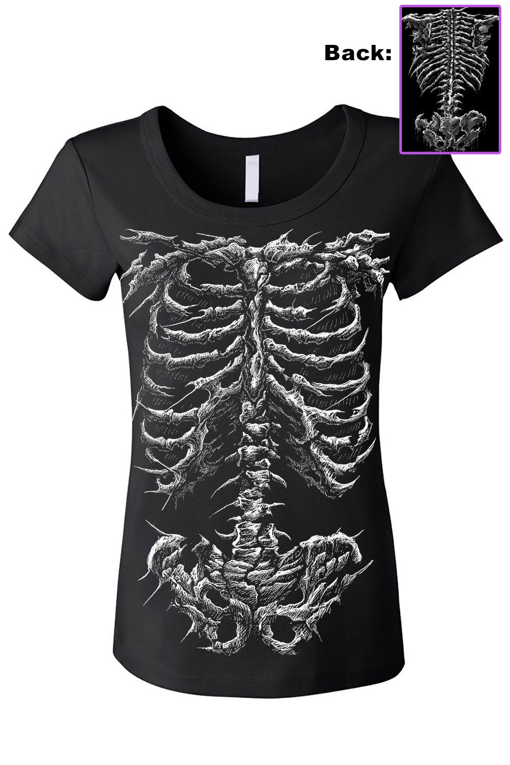 emo skeleton shirt for women