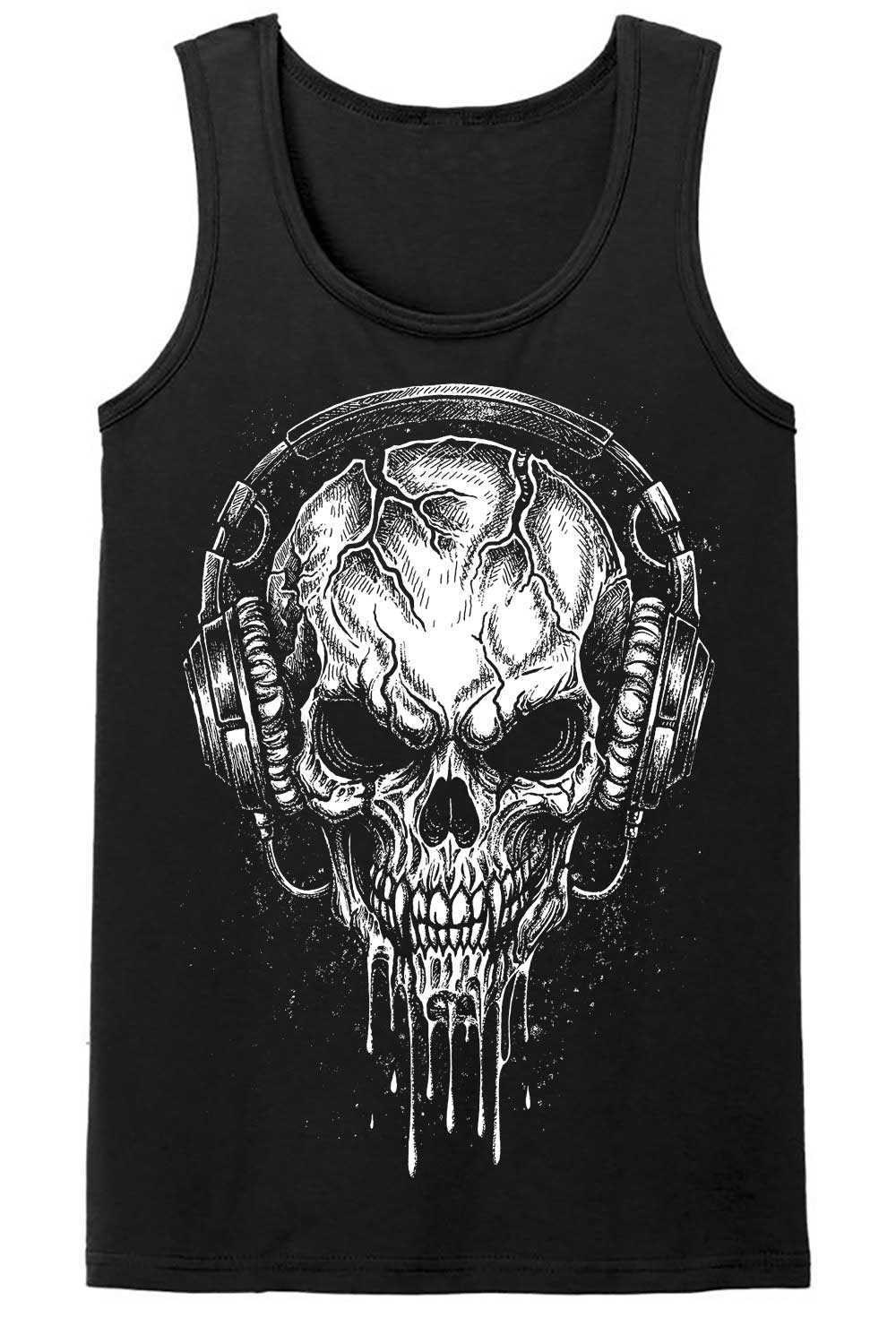 punk skull tank top for men