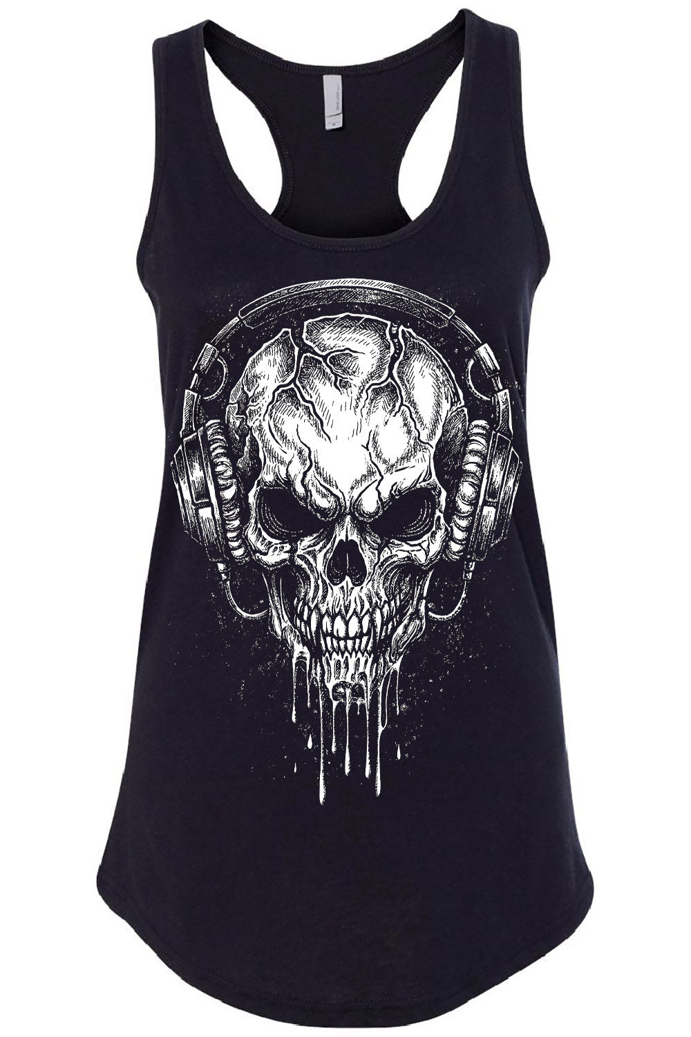 womens black cotton punk skull tank top by vampirefreaks