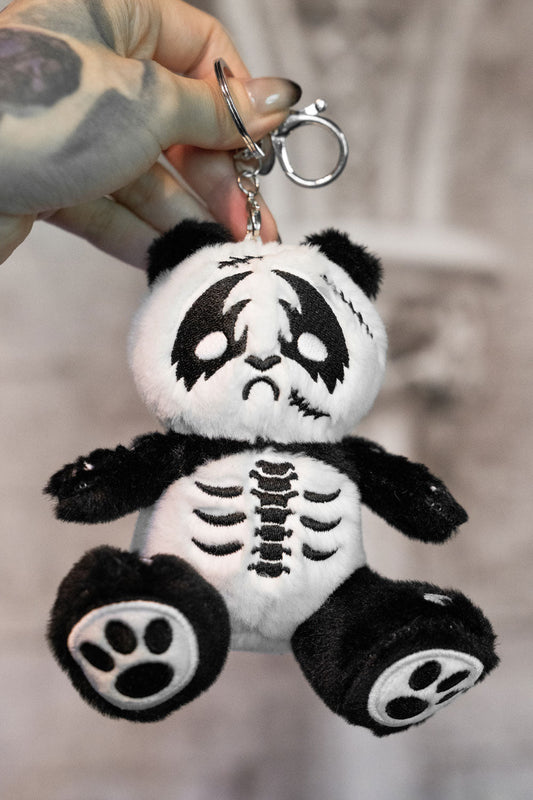 heavy metal panda bear keychain