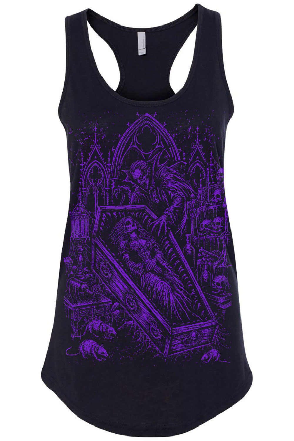 Womens black Dracula racerback tank top from VampireFreaks