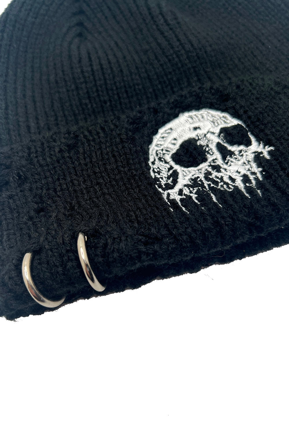 black knitted skull beanie