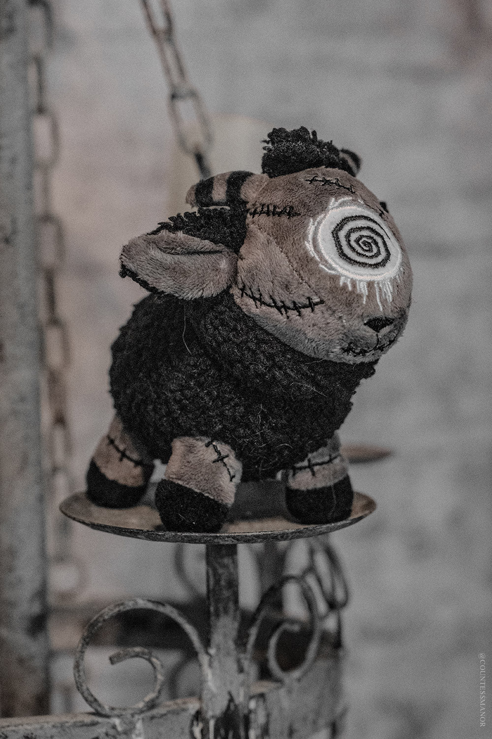 gothic goat plush keychain 