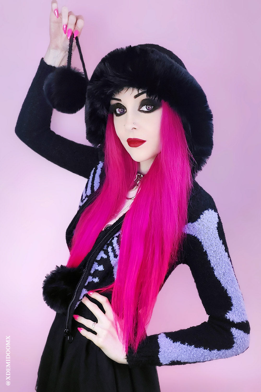 kawaii gothic knitted cardigan sweater