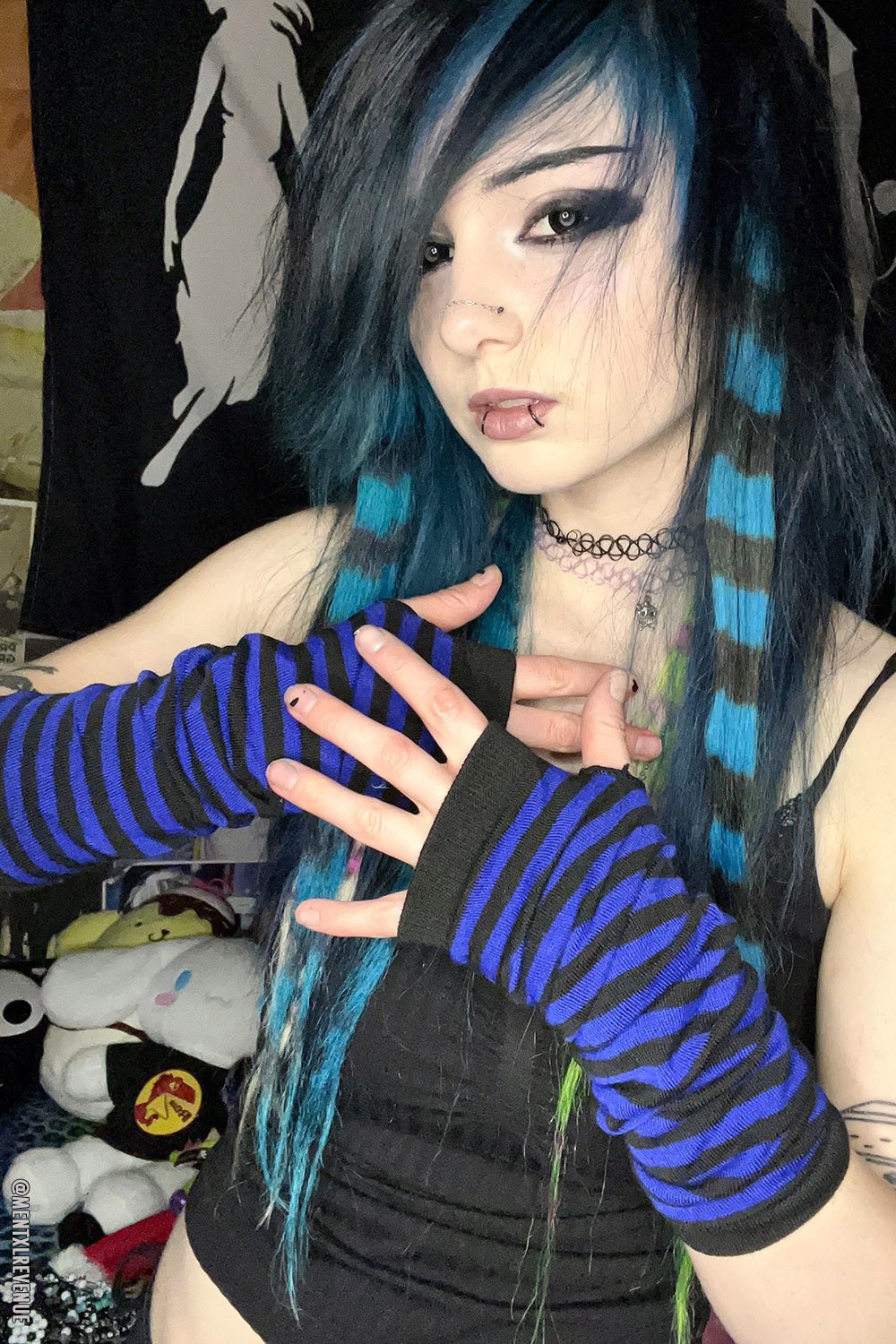 Emo Striped Arm Warmers [Multiple Colors Available]