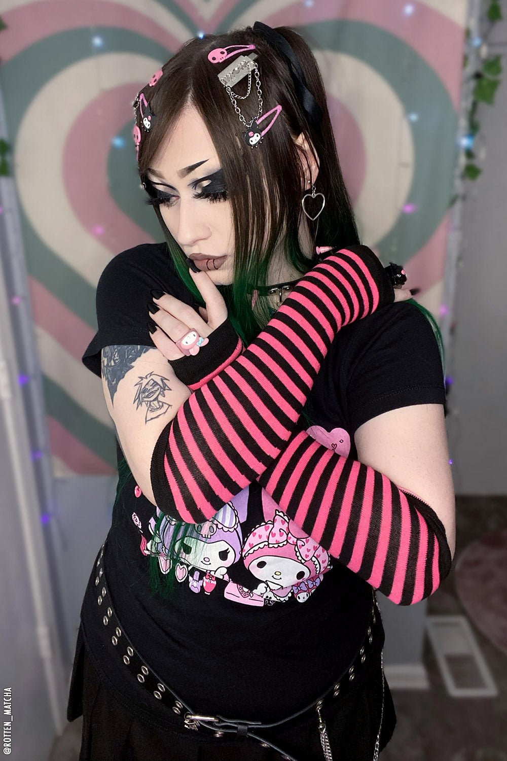 Emo Striped Arm Warmers [Multiple Colors Available]