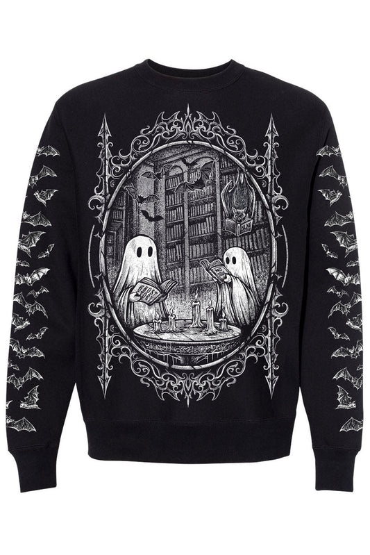 ghost sweater with vampire bat sleeves 