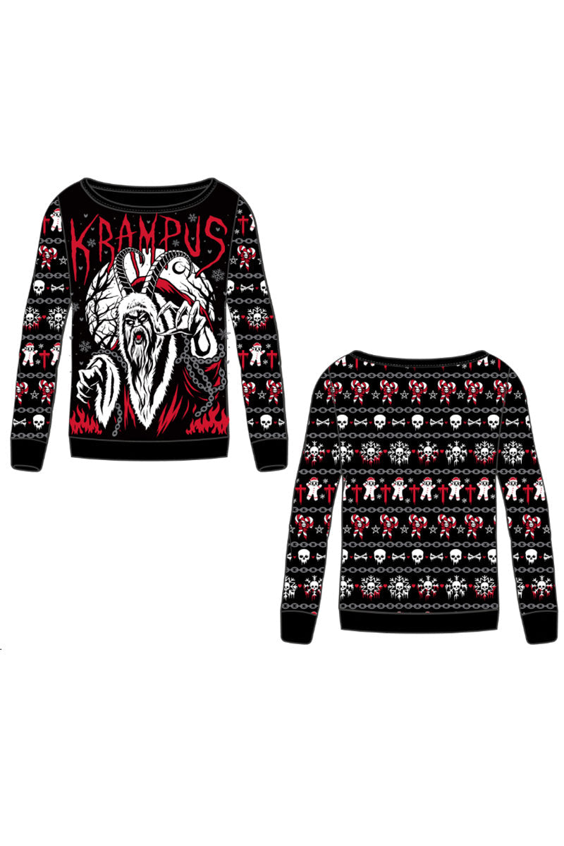 gothic heavy metal christmas knitted sweater