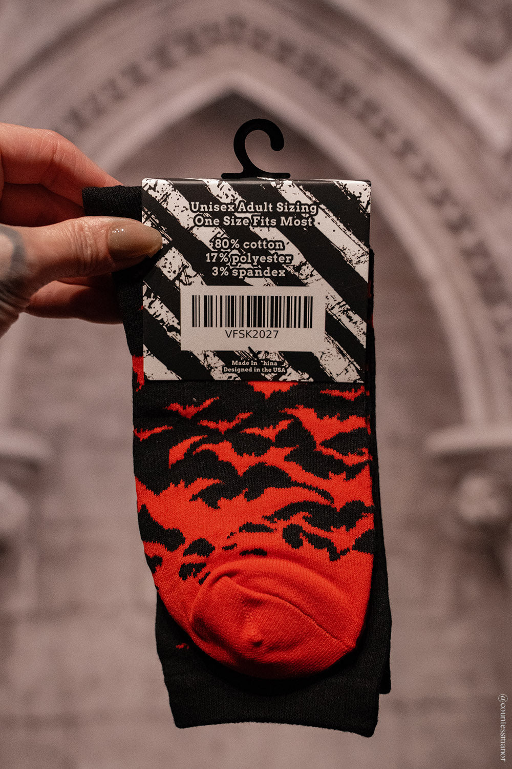 emo red and black bat socks