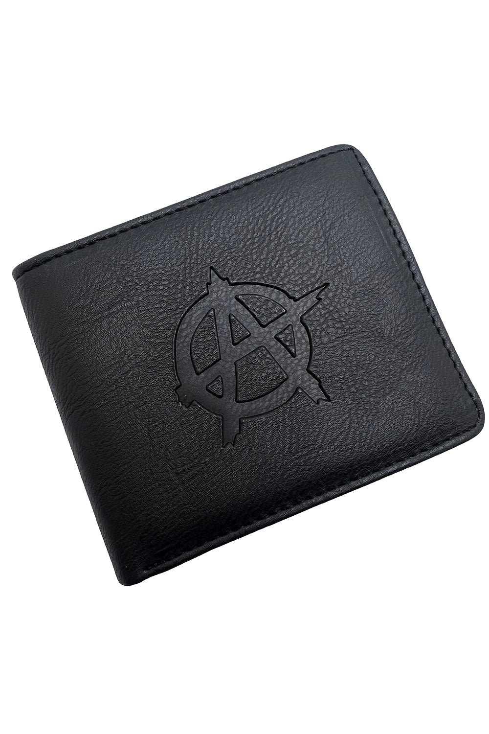 engraved anarchy symbol wallet 