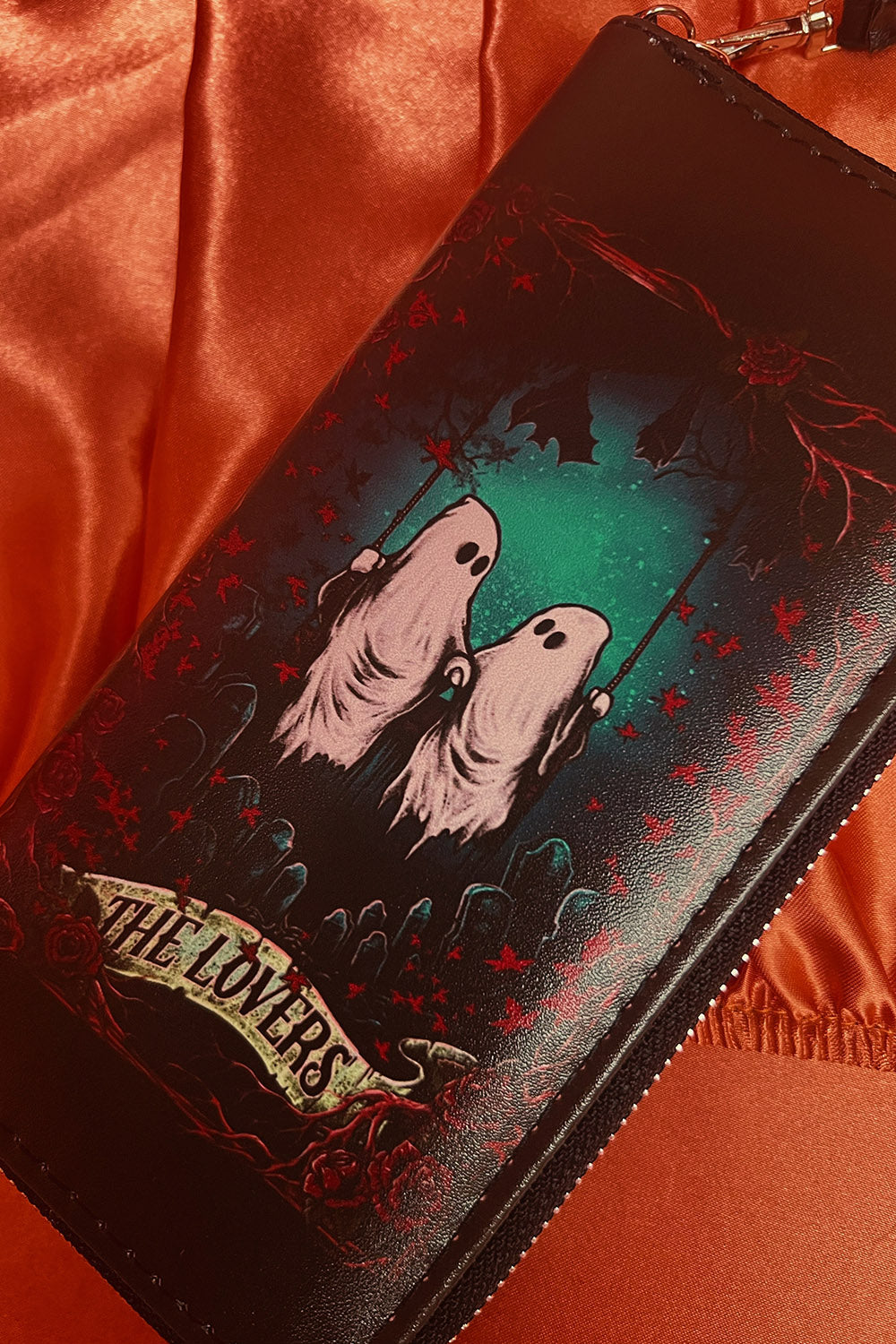 gothic black halloween ghost wallet