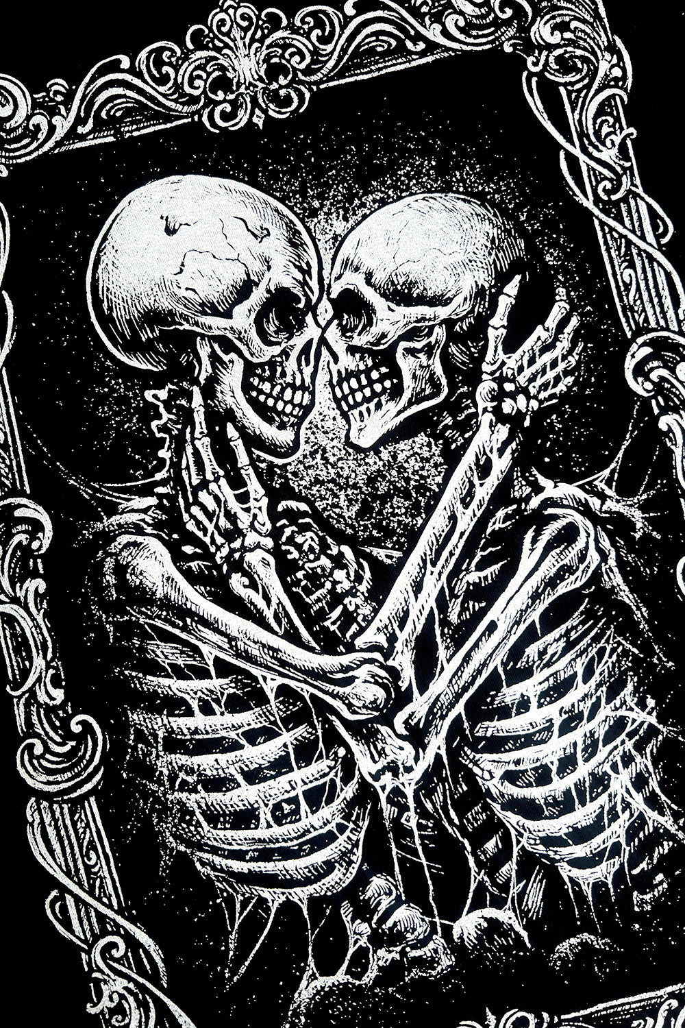 dark spooky romantic goth black cotton skeleton sweatshirt