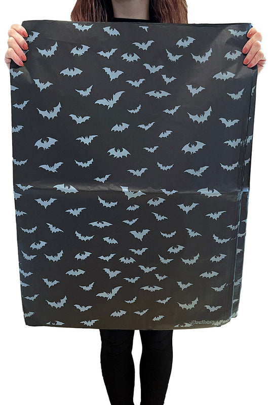 grey and black bat pattern tissue paper