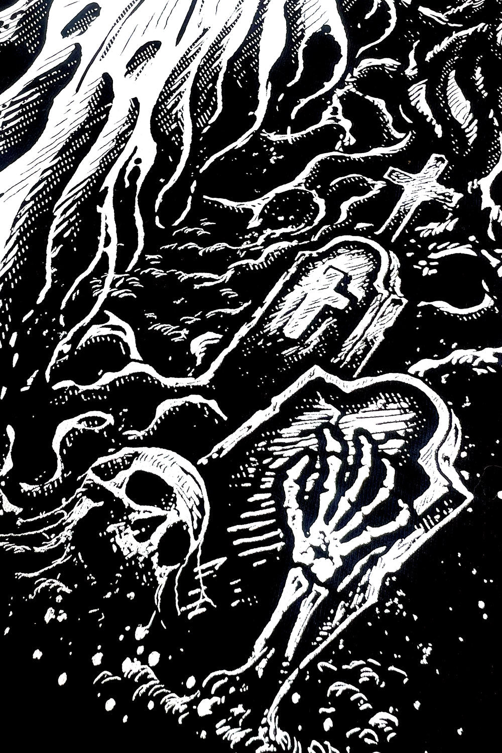 graveyard scene graphic shirt 