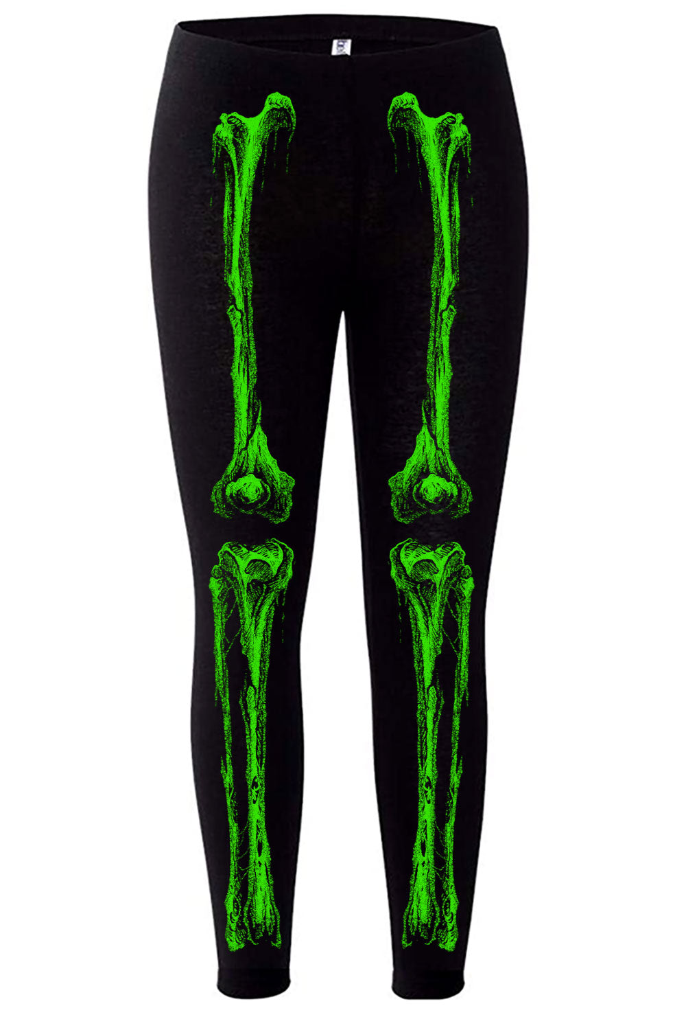 neon green skeleton cybergoth leggings