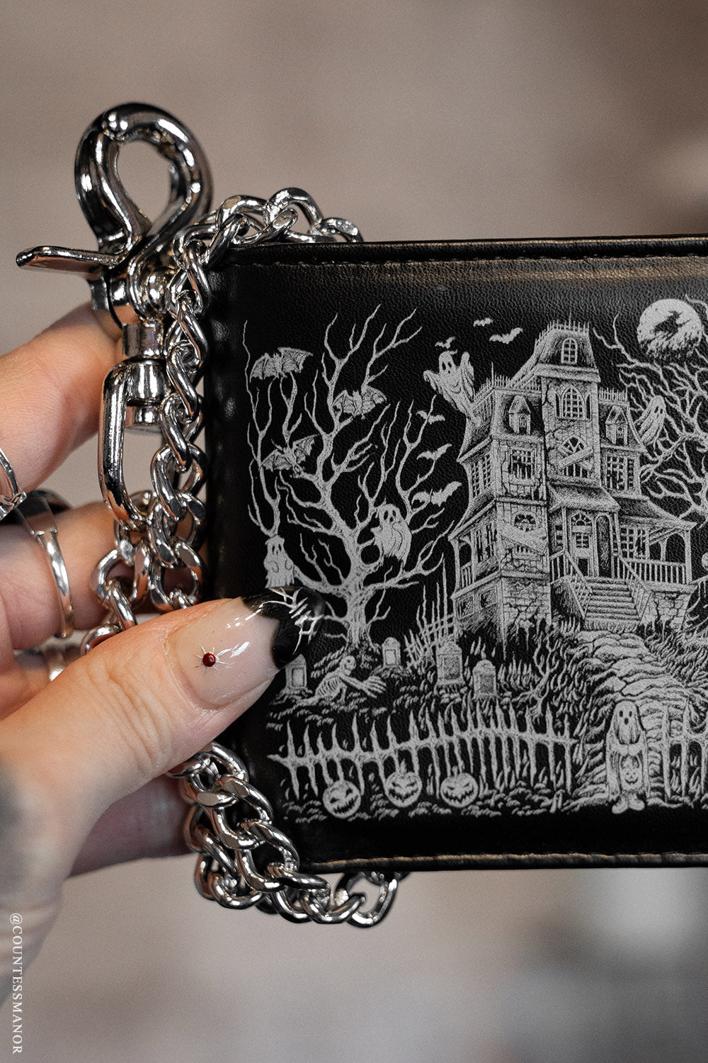 Haunted Mansion Bifold Wallet w/ Chain