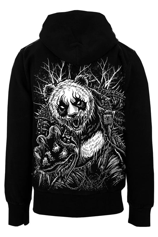 black metal panda bear hoodie