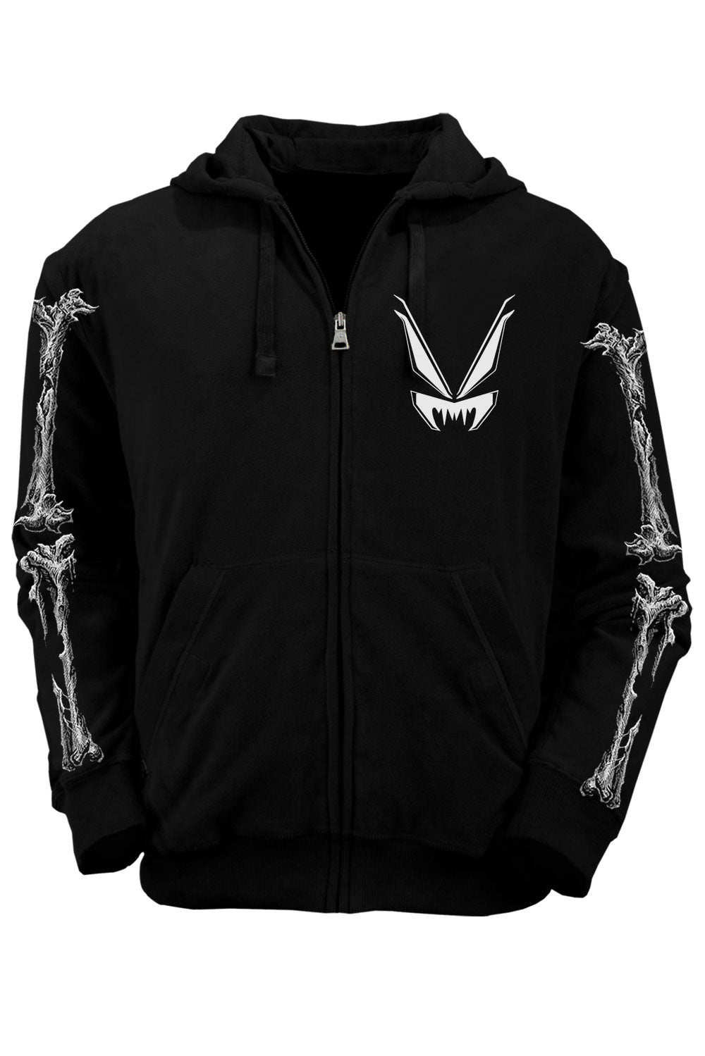 black horror hoodie with vampire freaks logo 