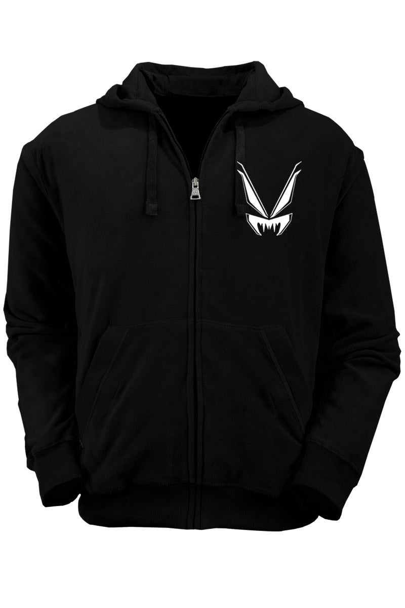 black cotton zippered black cat hoodie jacket 