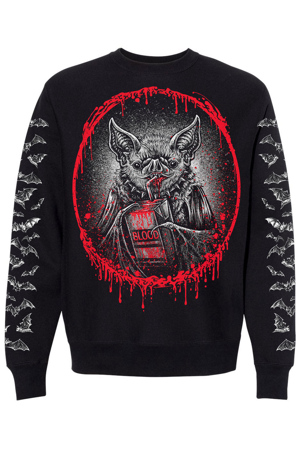 gothic sweater with bat graohic