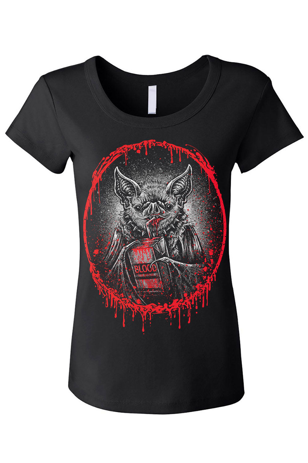 womens short sleeve emo bat t-shirt