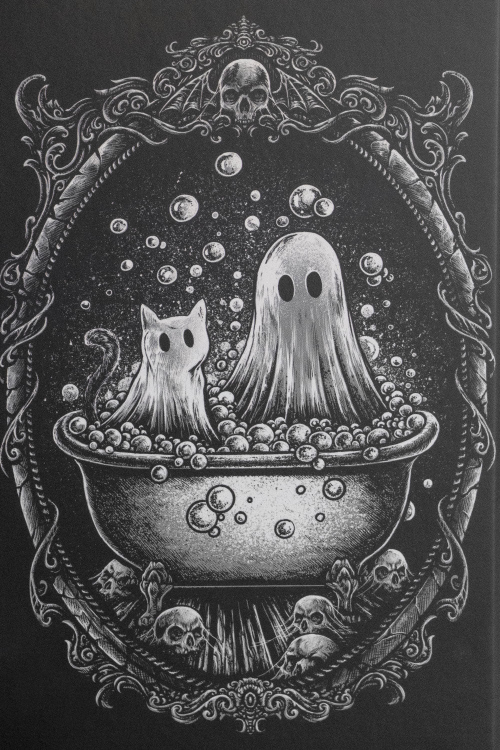 spooky cute hardcover ghost and black cat diary notebook