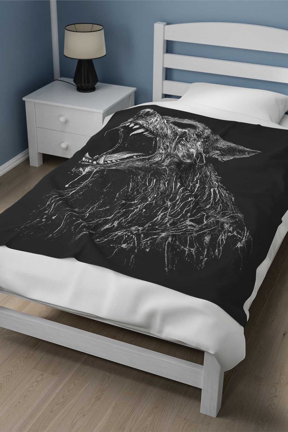 gothic wolf blanket