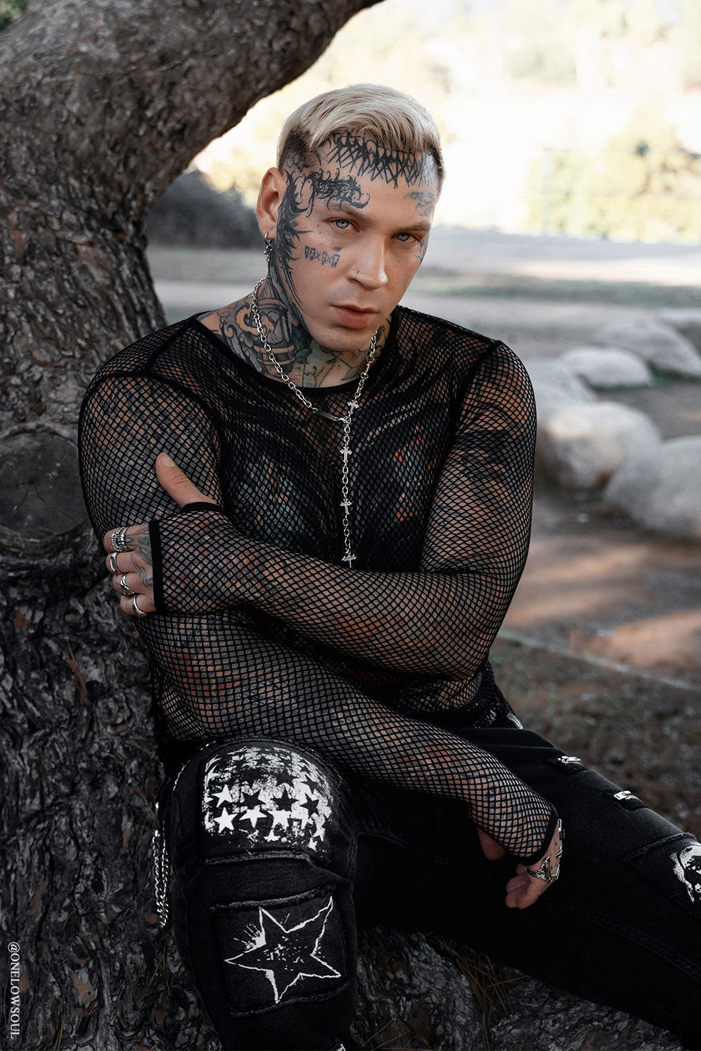 black long sleeve fishnet shirt with thumbholes plus size 