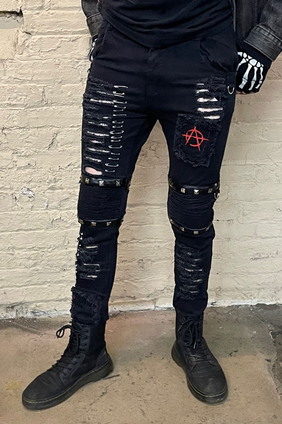 pyramid stud punk pants 