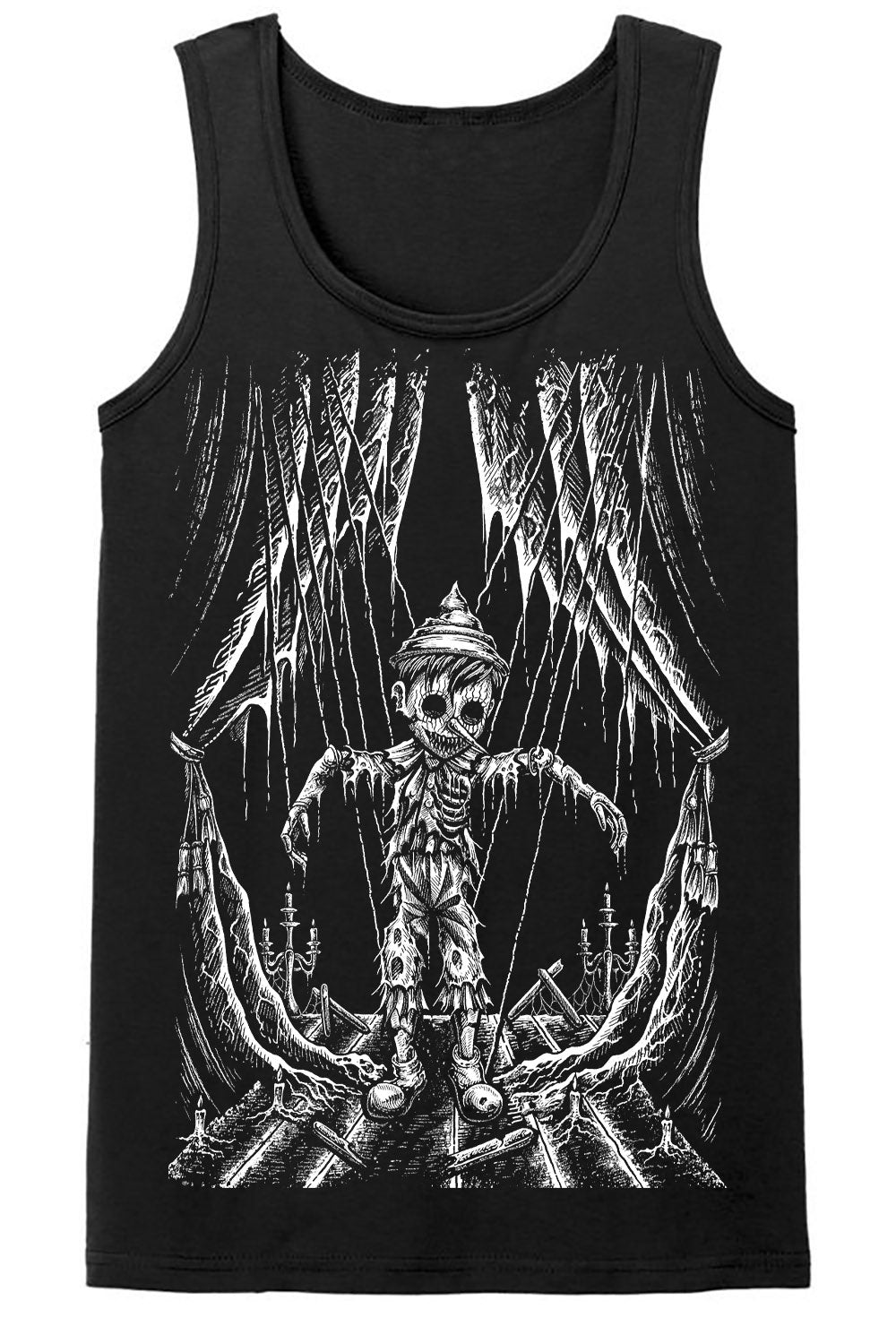  fairytale gothic top black cotton Pinocchio t-shirt