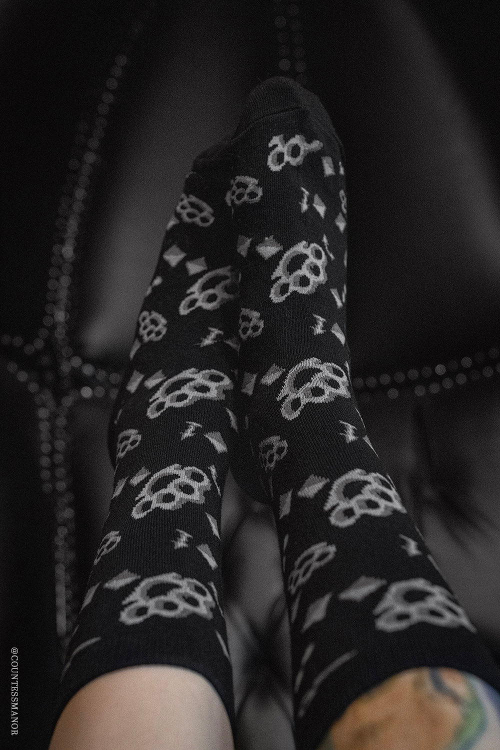 womens black punk socks by vampirefreaks