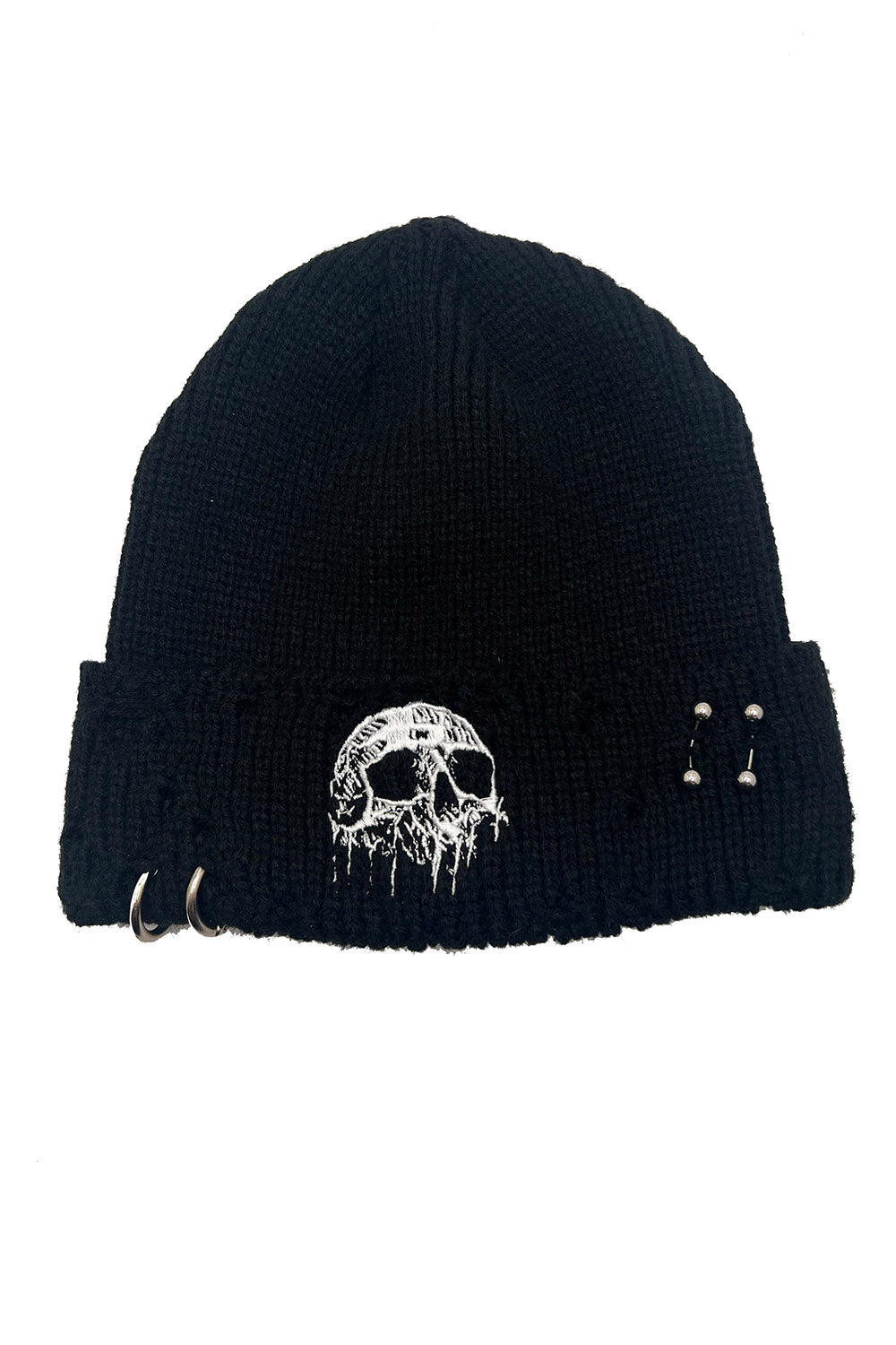 embroidered skull beanie