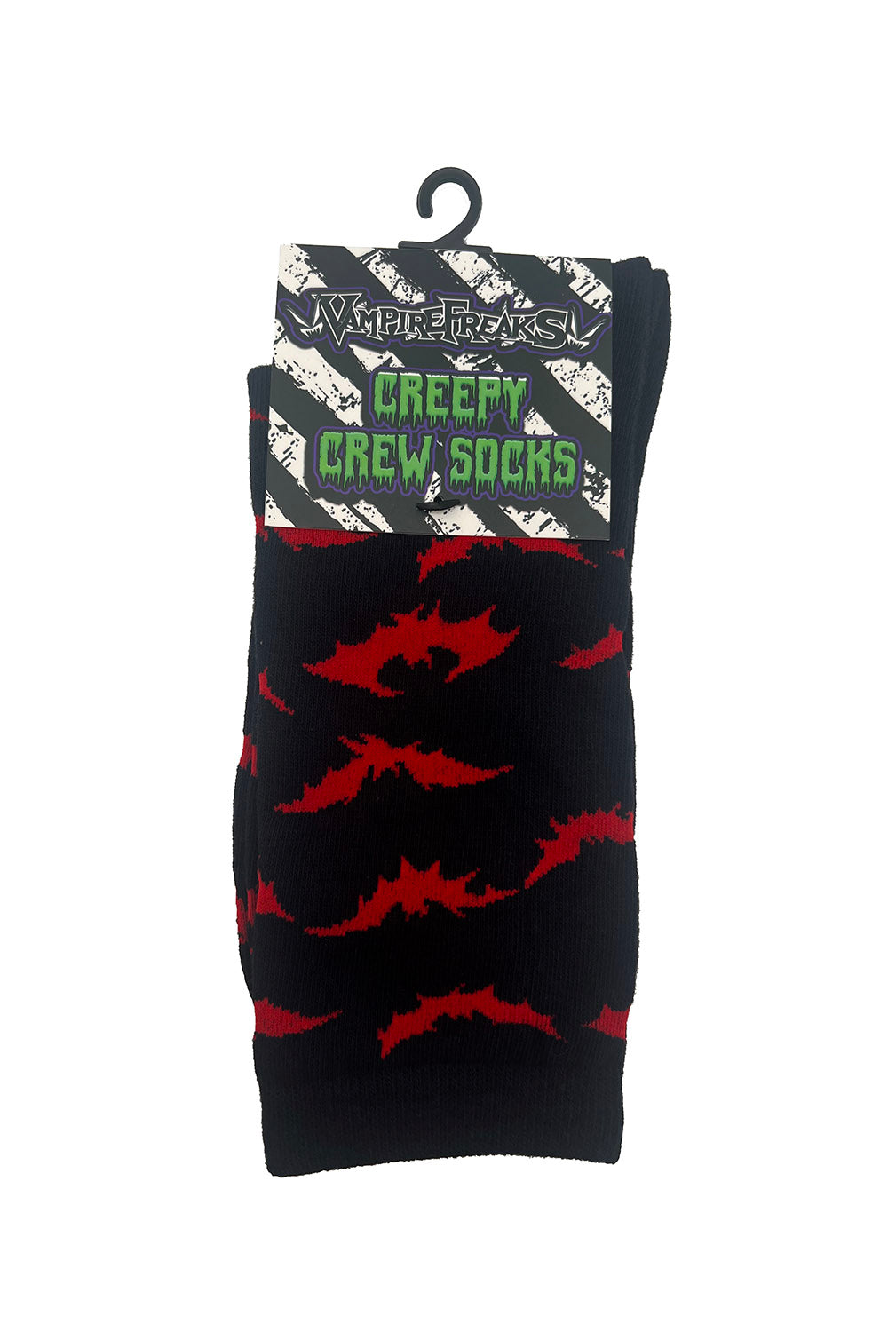 red bat pattern socks