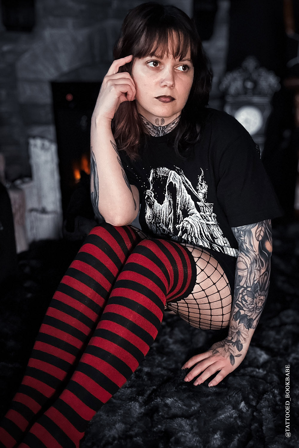 womens gothic fishnet thigh high socks