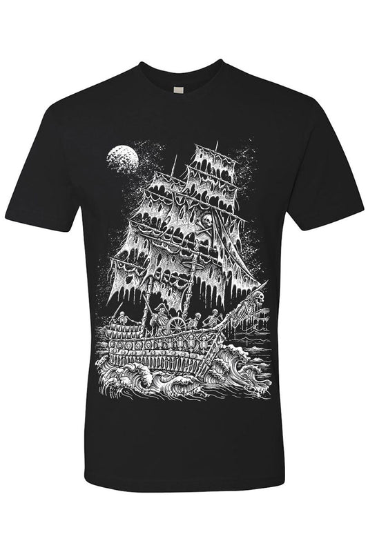 distressed pirate ship tshirt