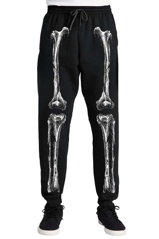 mens gothic skeleton bone jogger pants