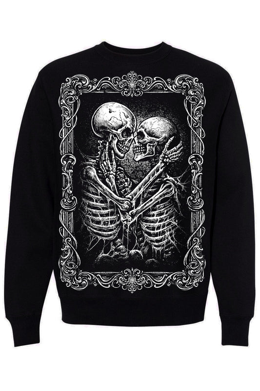 black cotton skeleton sweatshirt