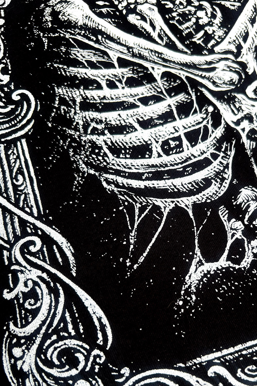 romantic goth black cotton skeleton sweatshirt