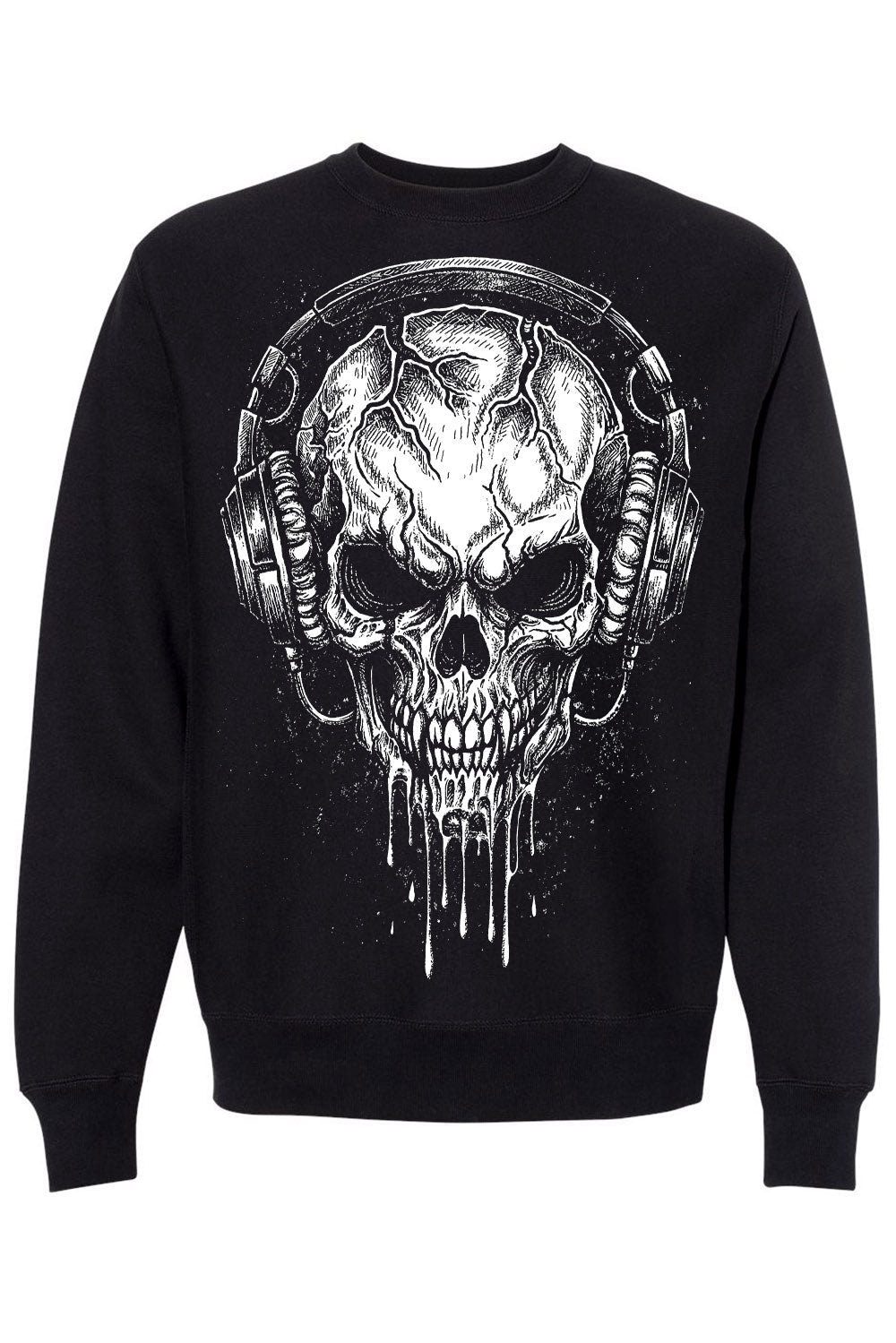 mens raver skull headphones sweater