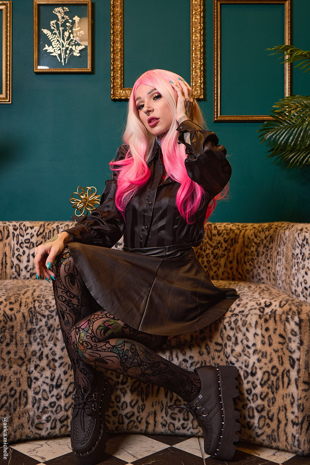 vintage inspired sheer mesh spiderweb thigh high tights for women