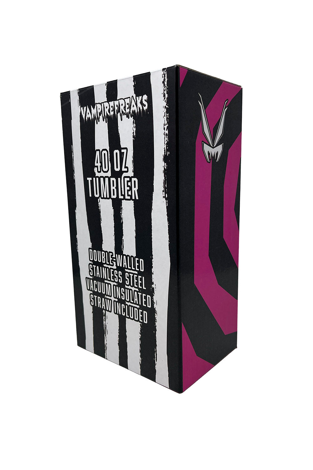 hot pink and white and black striped gift box for a plague doctor stainless steel water bottle tumbler