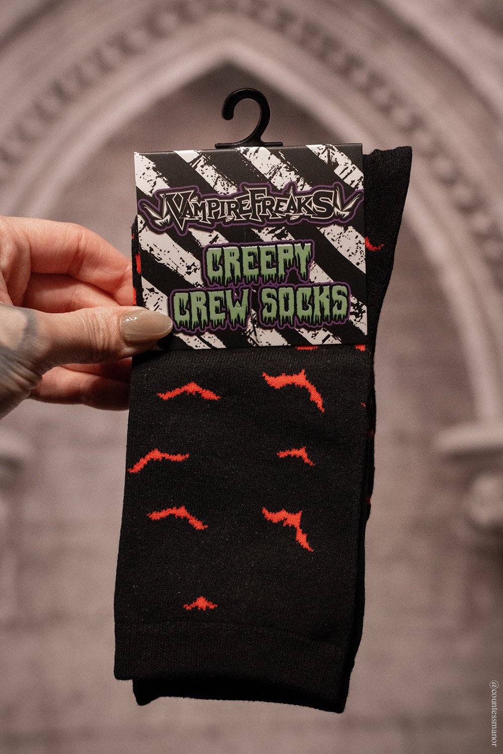 red and black bat socks