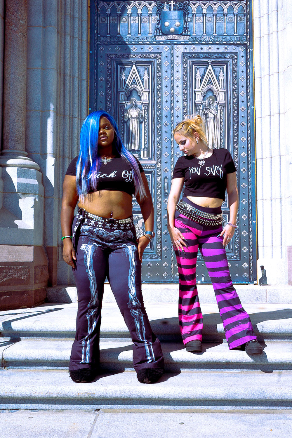 womens kawaii flared leggings with pockets