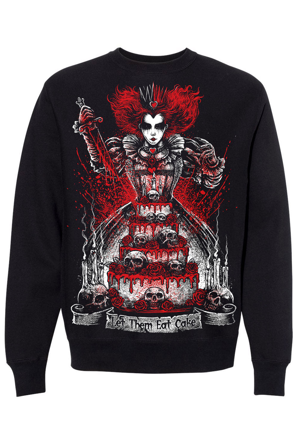 queen of hearts black cotton gothic sweater 