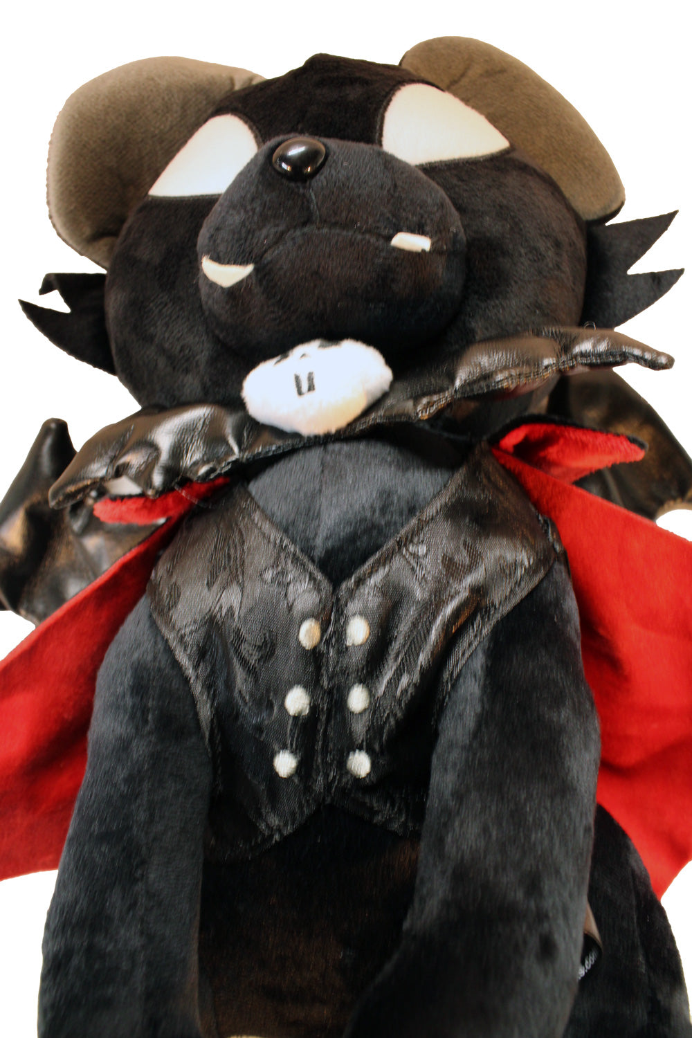 creepy cute black cat vampire plush toy