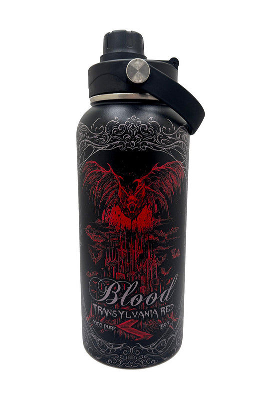 vampire goth bat water bottle