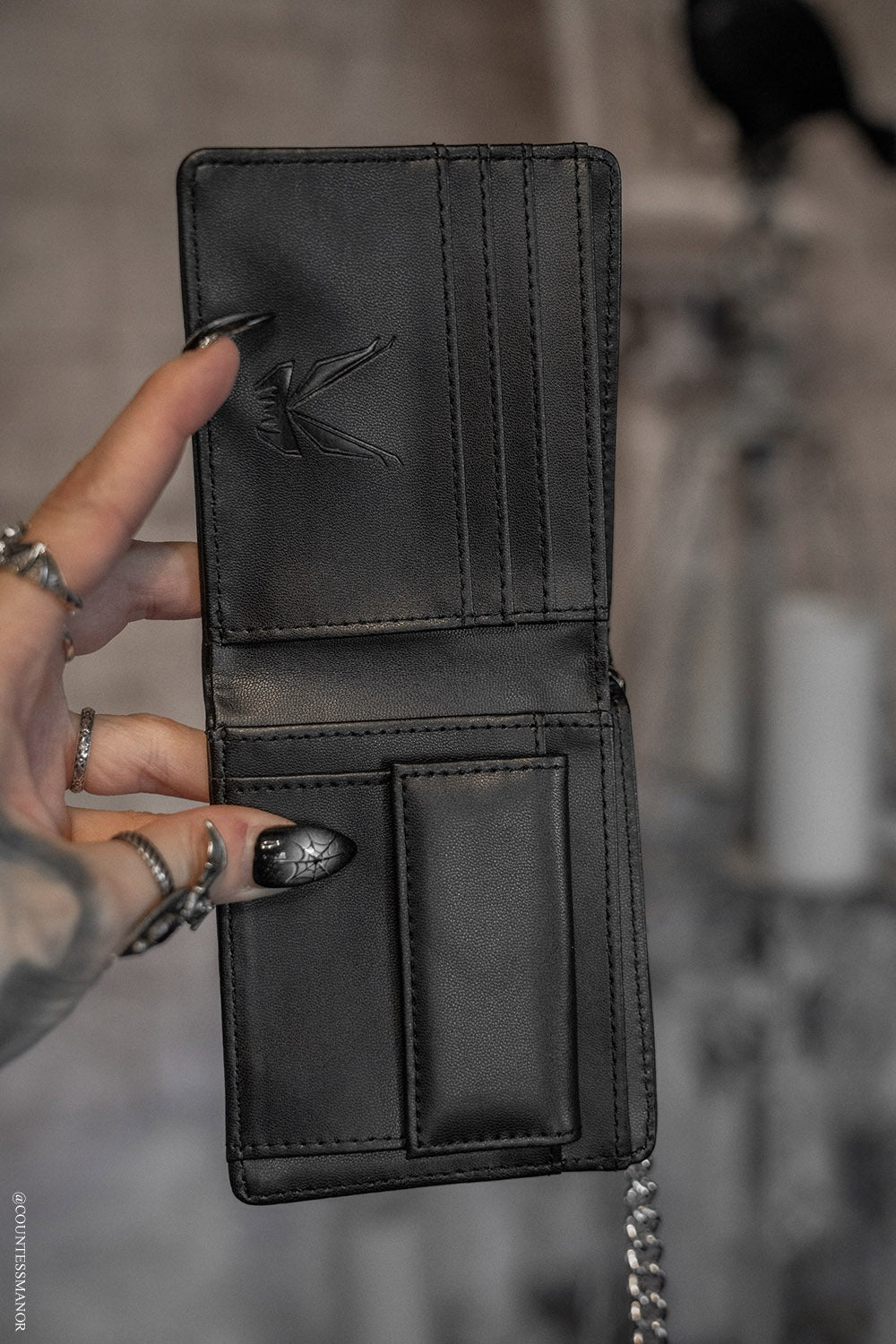 vegan leather mens punk wallet