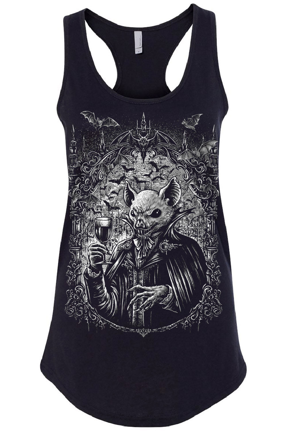 womens vintage goth stye bat top