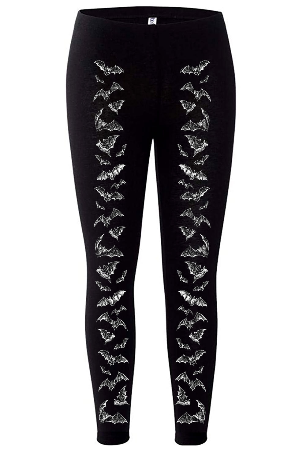 womens black gothic bat leggings