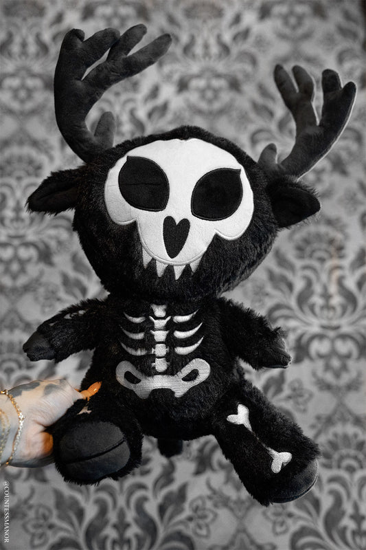 embroidered halloween skeleton wendigo stuffed animal plushie